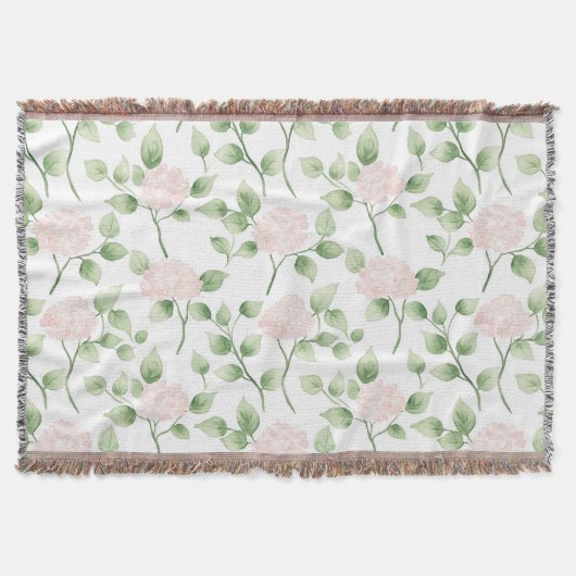 Couverture Jolies Fleurs Roses Feuilles Vertes (Devant)