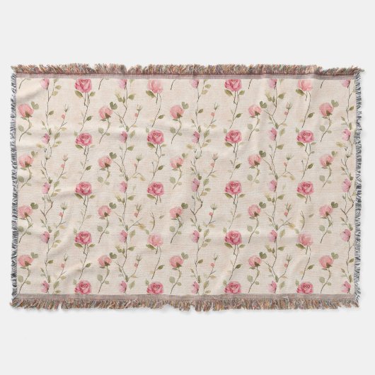 Couverture Jolies Roses Fleurales Roses Crème Rose (Devant)