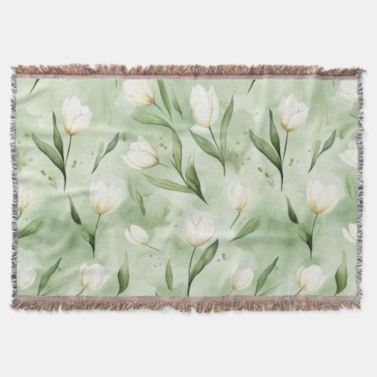 Couverture Jolies Tulipes Blanches Vertes (Devant)