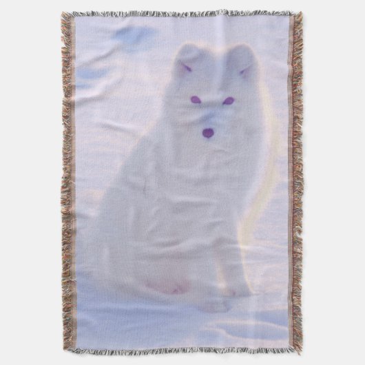 Couverture Jote Arctic Winter Fox Photo Conçu Tissé Throw (devant Vertical)
