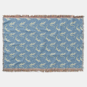Couverture Jouer Alligator Vert Paisley sur Bleu