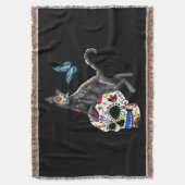 Couverture Jour De La Morte Chat Crâne Sucre Et Papillon (devant Vertical)