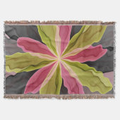 Couverture Joy, Vert rose Anthracite Imaginaire Fleur Fractal (Devant)
