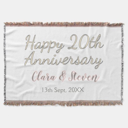 COUVERTURE JOYEUX 20E ANNIVERSAIRE DE MARIAGE NOM ROSE GRIS P (Devant)