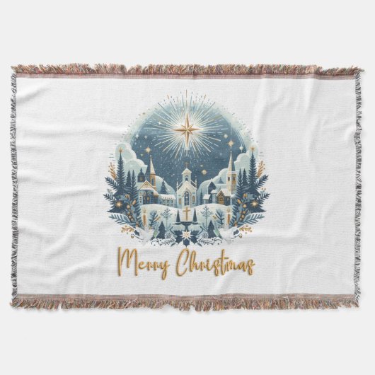 Couverture Joyeux Noël bleu et or (Devant)