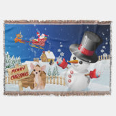Couverture Joyeux Noël Chihuahua avec Frosty (Devant)