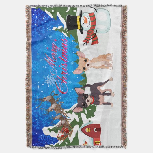 Couverture Joyeux Noël Chihuahua avec Père Noël (devant Vertical)