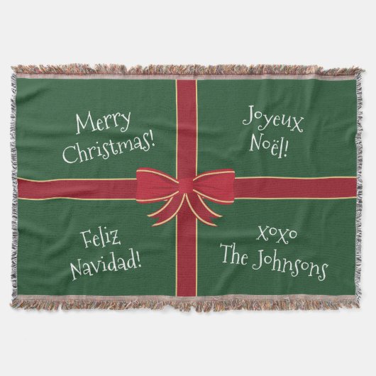 Couverture Joyeux Noël en plusieurs langues rouge et vert (Devant)
