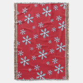 Couverture Joyeux Noël Flocon de Neige Bleu Vacances Hiver (devant Vertical)