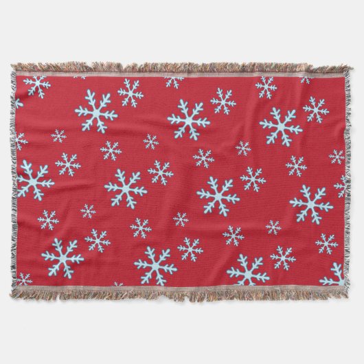 Couverture Joyeux Noël Flocon de Neige Bleu Vacances Hiver (Devant)