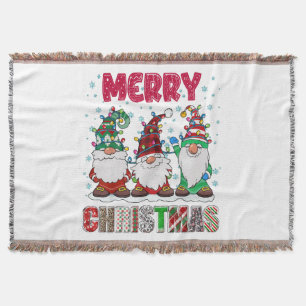 Couverture Joyeux Noël Gnome Famille Drôle d'arbre de Noël