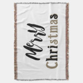 Couverture Joyeux Noël Noir & Or Texte Jeter Blanche (devant Vertical)