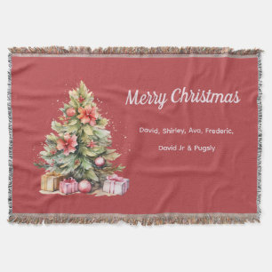 Couverture Joyeux Noël personnalisé Arbre de Noël
