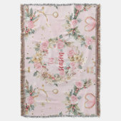 Couverture Joyeux Noël rose Vacances Beaux Wreath Custom (devant Vertical)