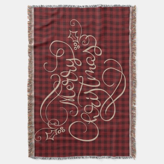 Couverture Joyeux Noël Rouge En vichy Script Typographie (devant Vertical)