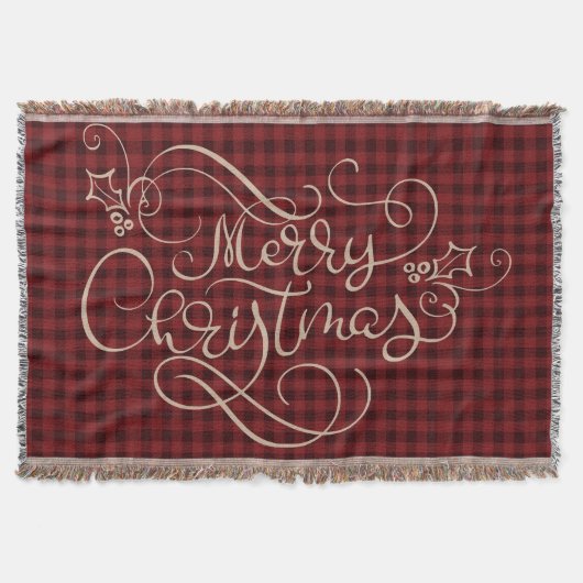 Couverture Joyeux Noël Rouge En vichy Script Typographie (Devant)