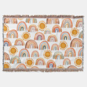 Couverture Joyeux soleil jaune et eau arc-en-ciel boho  (Devant)