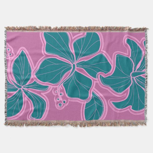 Couverture Kailua Hibiscus Hawaiian Floral Thon Blanket (Devant)