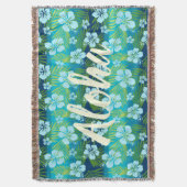 Couverture Kalani Tie Dye Mélange Hibiscus Tropical - Turquoi (devant Vertical)