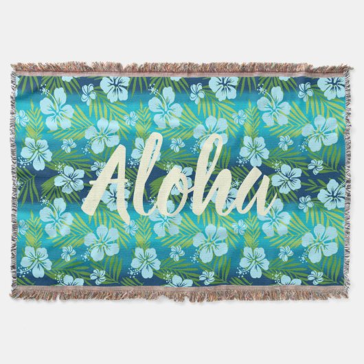 Couverture Kalani Tie Dye Mélange Hibiscus Tropical - Turquoi (Devant)