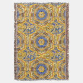 Couverture Kaleidoscope Floral Luxe Bleu Golden Jaune Mix (devant Vertical)