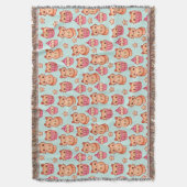 Couverture Kawaii Cute Cats Cupcakes Motif rose et bleu (devant Vertical)