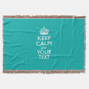 Couverture Keep Calm and Your Text on Peacock Turquoise