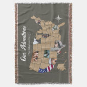 Couverture Keepsaké Family Travel USA Photo Collage Throw Bla (devant Vertical)
