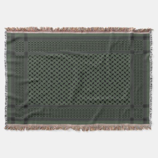 Couverture Keffiyeh Palestine Motif Vert (Devant)
