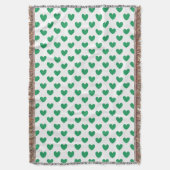 Couverture Kelly Coeurs polka vert sur blanc (devant Vertical)