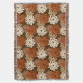 Couverture Kimono floral moderne imprimé, Brown foncé et bron (devant Vertical)