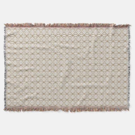 Couverture Kimono imprimé, taupe tan et blanc (Devant)