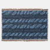 Couverture Knit Faux Faux Bleu Foncé (Devant)