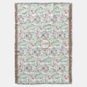 Couverture KOALA BEAR Floral Monogramme Chambre Fille Nursery (devant Vertical)