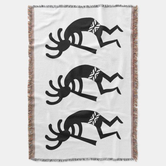 Couverture Kokopelli Sud-Ouest Noir Et Blanc (devant Vertical)