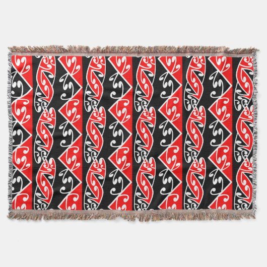Couverture Kowhaiwhai traditionnel Maori Koru Motif (Devant)