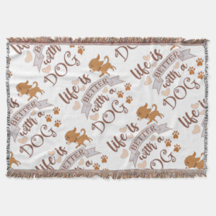Couverture La vie est meilleure avec un chien citation drôle 