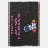 Couverture La vie va vite Astronaute Fusée Noir Lancer Plaid (devant Vertical)