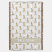 Couverture Labrador personnalisé (jaune) (devant Vertical)