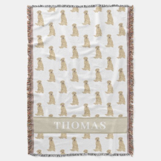 Couverture Labrador personnalisé (jaune) (devant Vertical)