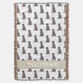 Couverture Labrador personnalisé (marron chocolat) (devant Vertical)