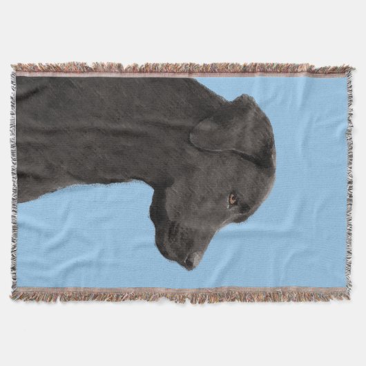 Couverture Labrador Retriever Black Peinture Original Chien A (Devant)