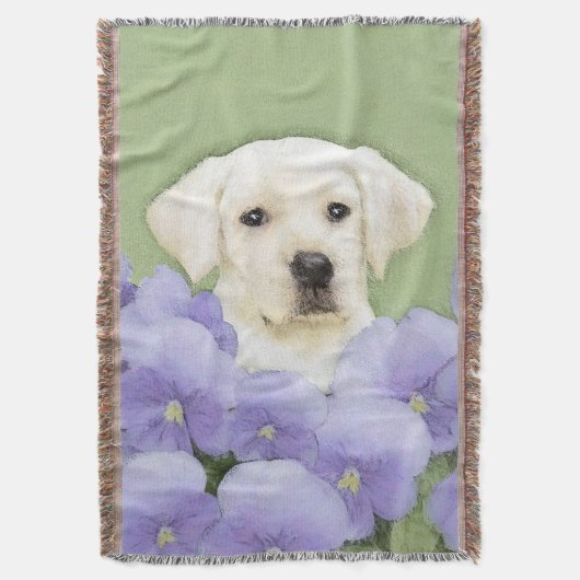 Couverture Labrador Retriever Puppy Painting Original Chien A (devant Vertical)
