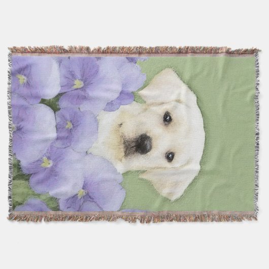Couverture Labrador Retriever Puppy Painting Original Chien A (Devant)