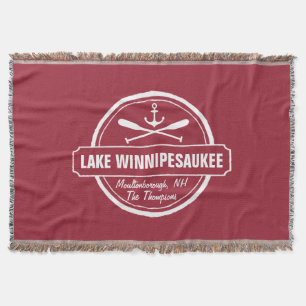 Couverture Lac Winnipesaukee NH ville personnalisée, nom, an
