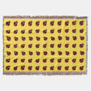 Couverture Ladybug 60s rétro cool rouge jaune