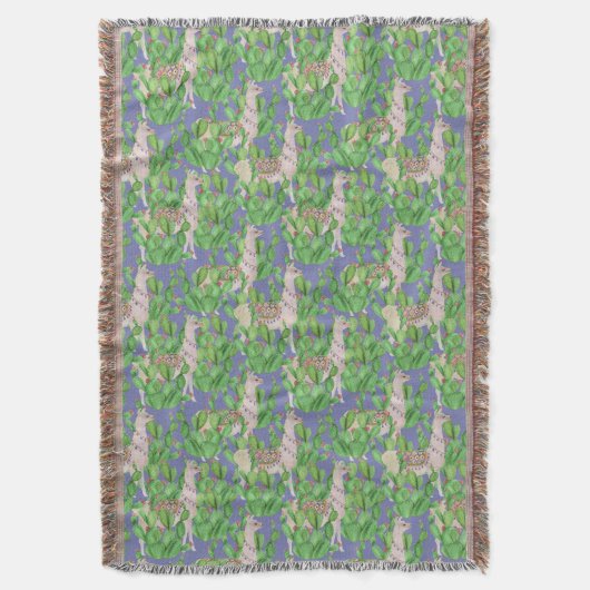 Couverture Lama d'aquarelle et motif de Catus (devant Vertical)