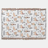 Couverture Lamas dans le motif de ski de casquettes et (Devant)