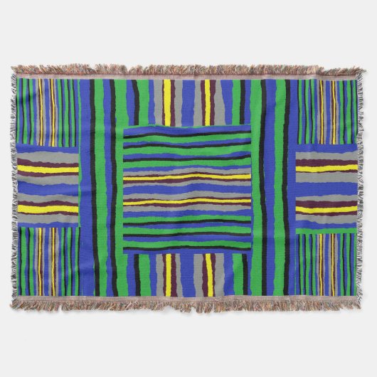 Couverture Lancer les bandes Kente Blanket (Devant)