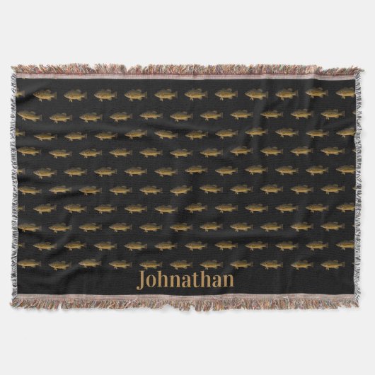 Couverture Largemouth Bass Fish Pattern Black (Devant)